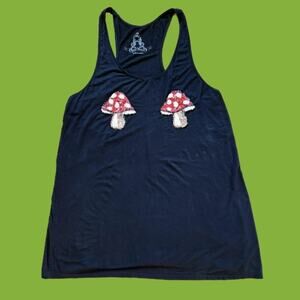 Bear Dance Sequin Mushroom Tank Top Cottage Core Festival Rave